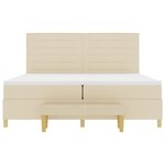 Lit à ressort vidaXL avec matelas et banc crème 200x200 cm en tissu