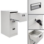 Armoire de bureau verrouillable étagère meuble 3 tiroirs gris 08_0000375