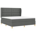 Lit Box Spring vidaXL avec matelas - Gris foncé  180x200 cm  Tissu