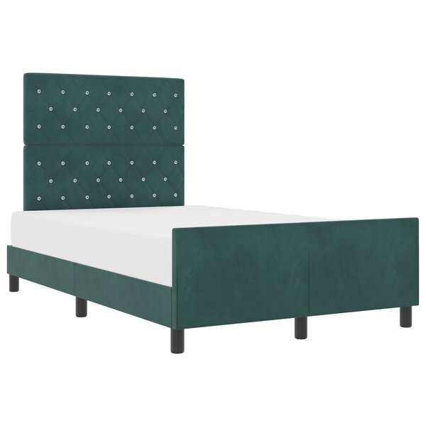 vidaXL Cadre de Lit Vert Foncé 120x190 cm Velours