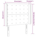 vidaXL Tête de lit à LED Noir 93x16x118/128 cm Tissu