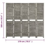 vidaXL Cloison de séparation 5 panneaux Gris 179x166 cm Bois solide