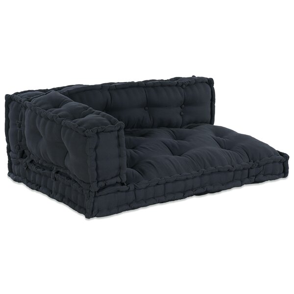 Coussin de canapé palette vidaXL avec accoudoirs et dossier en tissu gris anthracite