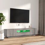 vidaXL Ensemble de meubles TV avec lumières LED 2 Pièces Sonoma gris