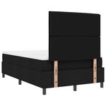 vidaXL Lit box spring avec matelas noir 120x200 cm en tissu