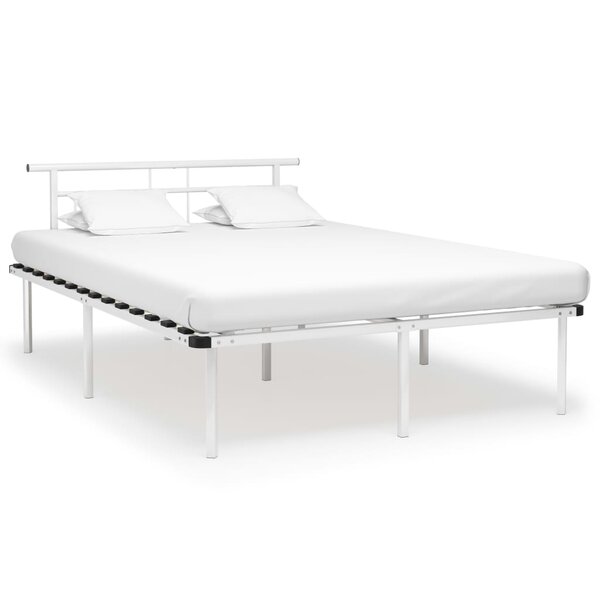 vidaXL Cadre de lit Blanc Métal 160x200 cm