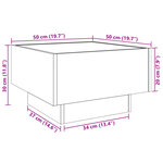 vidaXL Table basse avec LED chêne marron 50x50x30 cm bois d'ingénierie