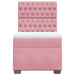 vidaXL Sommier à lattes de lit avec matelas Rose 90x200 cm Velours