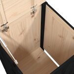 vidaXL Boîte à linge Noir 44x44x76 cm Bois massif de pin