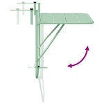 vidaXL Table Suspendue d'extérieur - Vert menthe  60 x 39 x 50 cm  Acier