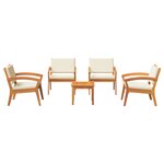 vidaXL Ensemble de Bistro 5 pièces avec coussins en bois d'acacia massif