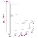 vidaXL Étagères murales 2 Pièces Chêne fumé 50x15x50 cm Bois d'ingénierie