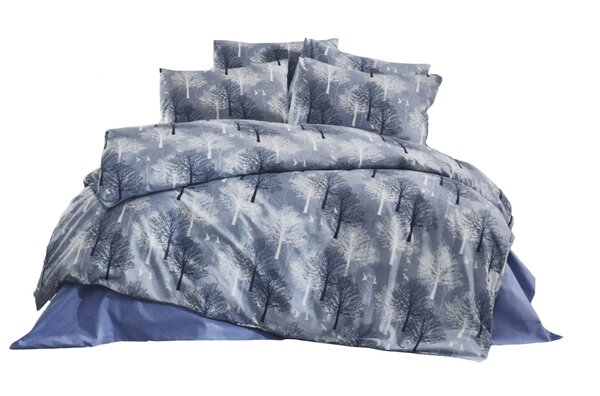 Parure de lit bleue TREE 140 x 200 cm