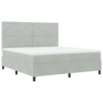 Lit à ressort vidaXL avec matelas Gris clair Super King en velours