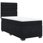 vidaXL Sommier à lattes de lit et matelas Noir 80x200 cm Velours