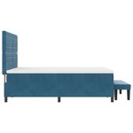 vidaXL Lit à Ressorts avec Matelas & Banc Bleu Foncé 160x200 cm Velours