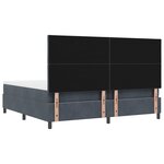 vidaXL Lit à Sommier avec Matelas & Banc Gris Foncé 200x200 cm Velours