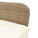 vidaXL Ensemble de bistro de jardin 7 Pièces coussins beige poly rotin