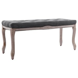 vidaXL Banc Lin Bois solide 110x38x48 cm Gris foncé