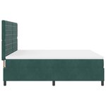 Lit à ressort avec matelas et LED vert foncé 180x200 cm en velours