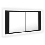vidaXL Armoire à miroir de salle de bain LED Noir 90x12x45 Acrylique