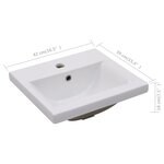 vidaXL Lavabo encastré 42 x 39 x 18 cm Céramique Blanc