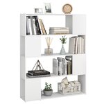 vidaXL Bibliothèque/Séparateur de pièce Blanc 100x24x124 cm