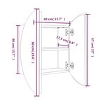 vidaXL Armoire de salle de bain miroir rond et LED Chêne 40x40x17 5 cm