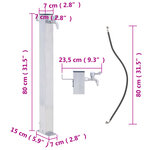 vidaXL Colonne à eau de jardin 80 cm acier inoxydable carré