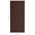 vidaXL Panneaux de toiture 12 Pièces Acier galvanisé Marron 100x45 cm