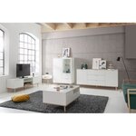Meuble TV scandinave GÖTEBORG - Blanc - 2 Portes - 160 x 40 x 50 cm