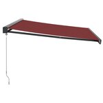 vidaXL Auvent manuel rétractable bordeaux 450x300 cm
