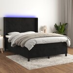 vidaXL Sommier à lattes de lit matelas et LED Noir 140x190 cm Velours