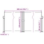 vidaXL Auvent latéral rétractable terre cuite 120x600 cm