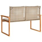 vidaXL Banc de jardin avec coussin mélange beige résine tressée acacia