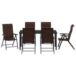 vidaXL Set de jardin 7 pièces marron en poly rattan