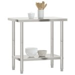 vidaXL Table de travail de cuisine 82 5x55x85 cm acier inoxydable