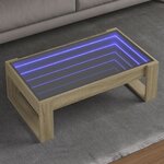 vidaXL Table basse avec LED infini chêne sonoma 90x53x30 cm