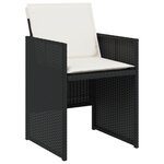 vidaXL Ensemble de salle à manger de jardin 5 pièces avec coussins en poly rattan noir