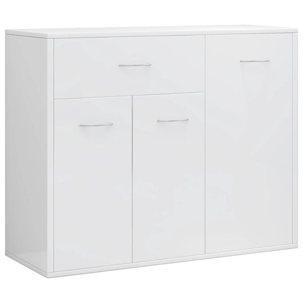 vidaXL Buffet Blanc brillant 88x30x70 cm Bois d'ingénierie