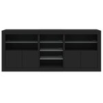 vidaXL Buffet avec lumières LED noir 181 5x37x67 cm
