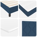 Lit à ressorts vidaXL avec matelas bleu 80x200 cm tissu