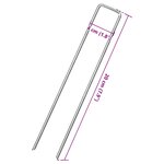 vidaXL Piquets de sol en forme de U 50 Pièces 20x4 cm acier galvanisé
