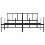 vidaXL Cadre de lit métal sans matelas avec pied de lit noir 183x213cm