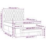 vidaXL Sommier à lattes de lit avec matelas Gris foncé 140x200cm Tissu