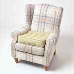 Coussin d'assise rehausseur en coton Vert sauge  50 x 50 x 10 cm - HOMESCAPES