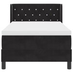 vidaXL Lit à Ressorts avec Matelas Noir 90x200 cm en Velours