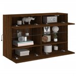 vidaXL Meuble TV mural avec lumières LED chêne marron 98 5x30x60 5 cm