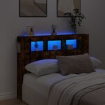 vidaXL Tête de lit à LED chêne fumé 140x18 5x103 5cm bois d'ingénierie