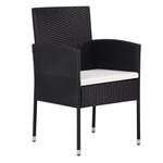vidaXL Ensemble de salle à manger de jardin 9 pièces avec coussins Rattan Poly Noir